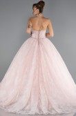 Robe de Fiançailles Design Personnalisé Longue Dantelle Poudre ABU5375