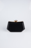 Sac de Soirée Luxe Satin Noir-Or SH812