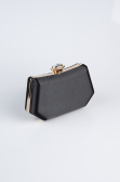 Sac de Soirée Luxe Satin Noir-Or SH812