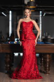 Robe de Soirée Longue Rouge ABU5249