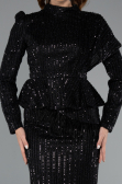 Robe De Soirée Voilée Longue Noir ABK2346