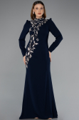 Tenue de Soirée Voilée Longue Bleu Marine ABU5393