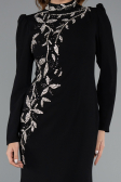 Tenue de Soirée Voilée Longue Noir ABU5393