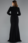 Tenue de Soirée Voilée Longue Noir ABU5393