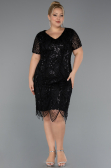 Robe De Invitation Grande Taille Courte Noir ABK2380