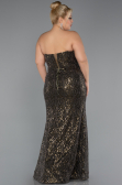 Robe De Fiançailles Grande Taille Longue Perlé Kaki ABU5347