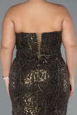 Robe De Fiançailles Grande Taille Longue Perlé Kaki ABU5347