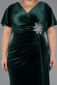 Robes De Soirée Grande Taille Velours Longue Émeraude ABU4317