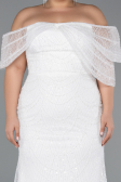 Robe De Mariée Grande Taille Longue Perlé Blanc ABU5372