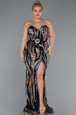 Robe de Soirée Grande Taille Longue Noir ABU5025