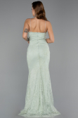 Robe de Soirée Longue Dantelle Menthe ABU5407