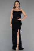 Robe de Soirée Longue Dantelle Noir ABU5407