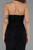 Robe de Soirée Longue Dantelle Noir ABU5407