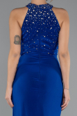 Robe de Soirée Longue Bleu Saxe ABU5422