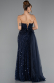 Robe de Soirée Longue Bleu Marine ABU5425