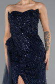 Robe de Soirée Longue Bleu Marine ABU5425
