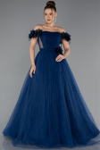 Robe de Soirée Longue Bleu Marine ABU5432