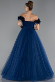 Robe de Soirée Longue Bleu Marine ABU5432