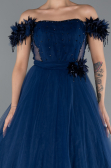Robe de Soirée Longue Bleu Marine ABU5432