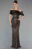 Robe de Soirée Longue Perlé Kaki ABU5434