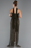 Robe de Soirée Longue Perlé Kaki Foncé ABU5438