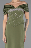 Robe de Soirée Longue Kaki ABU5440