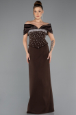 Robe de Soirée Longue Brun foncé ABU5440