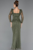 Robe de Soirée Longue Perlé Kaki ABU5431