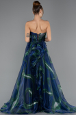Robe de Soirée Longue Bleu Marine ABU5441
