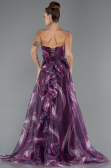 Robe de Soirée Longue Prune ABU5441