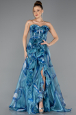 Robe de Soirée Longue Vert Pétrole ABU5441