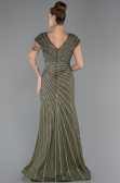 Robe De Fiançailles Grande Taille Longue Perlé Kaki ABU5444