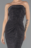 Robe de Soirée Longue Noir-Argent ABU5445