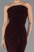 Robe de Soirée Longue Rouge Bordeaux ABU5445