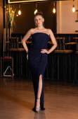 Robe de Soirée Longue Bleu Marine ABU5445