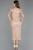 Robe De Soirée Midi Perlé Or ABK2466