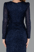 Robe De Soirée Midi Perlé Bleu Marine ABK2466