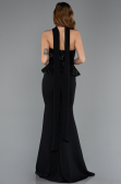 Robe de Soirée Longue Mousseline Noir ABU5457