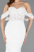 Robes de Mariage Longue Dantelle Blanc ABG169