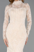 Haute Couture Robe Longue Dantelle Or ABU5462