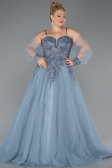 Robe De Fiançailles Grande Taille Longue Gris ABU3822