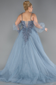 Robe De Fiançailles Grande Taille Longue Gris ABU3822