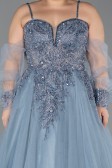Robe De Fiançailles Grande Taille Longue Gris ABU3822