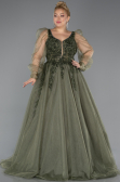 Robes De Soirée Grande Taille Longue Kaki ABU4608