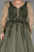 Robes De Soirée Grande Taille Longue Kaki ABU4608