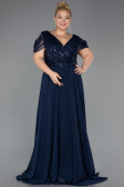 Robe de Soirée Grande Taille Longue Bleu Marine ABU828