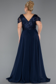 Robe de Soirée Grande Taille Longue Bleu Marine ABU828