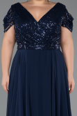 Robe de Soirée Grande Taille Longue Bleu Marine ABU828