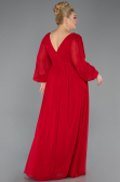 Robe Grande Taille Longue Mousseline Rouge ABU1988