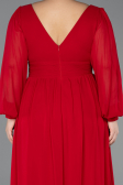 Robe Grande Taille Longue Mousseline Rouge ABU1988